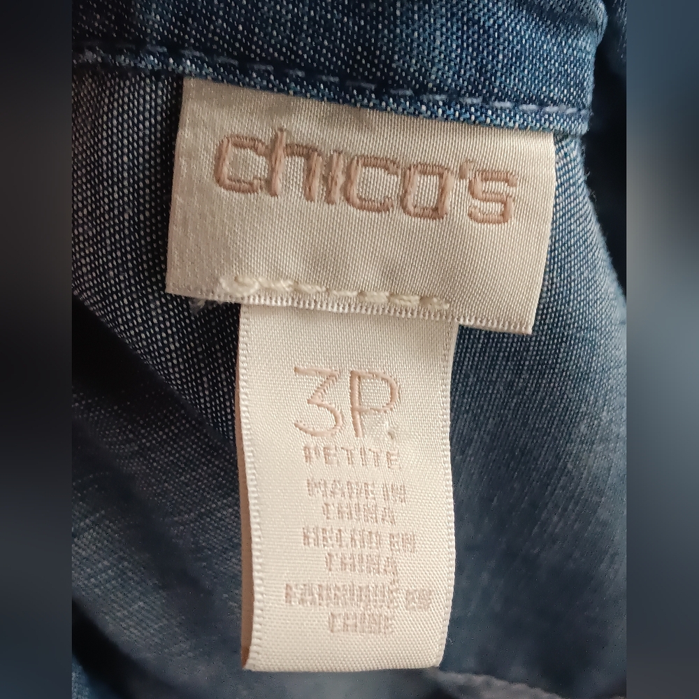3 For $13🧡Chico's Denim and Paisley Casual Shirt - Picture 3 of 3